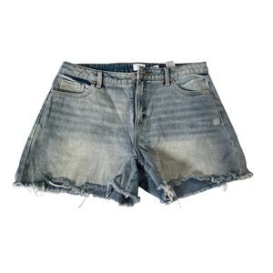 Women's Time and Tru Light Blue Denim Cut off Summer Jean Shorts Size 14